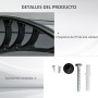 Outsunny Marquesina Exterior para Puertas y Ventanas 100x75 cm Tejadillo de Protección contra Sol y Lluvia con Cubierta de