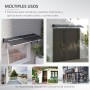 Outsunny Marquesina Exterior para Puertas y Ventanas 100x75 cm Tejadillo de Protección contra Sol y Lluvia con Cubierta de