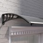 Outsunny Marquesina Exterior para Puertas y Ventanas 100x75 cm Tejadillo de Protección contra Sol y Lluvia con Cubierta de