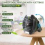 ZWOOS USB Camping Fan, Rechargeable 10400mAh Quiet Table/Wall Fan with 4 Speed Levels, Adjustable Table Fan with LED Light for