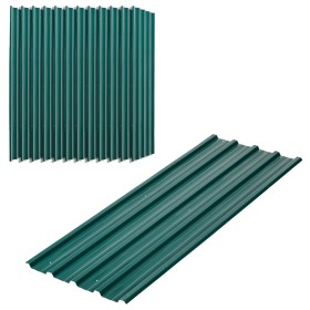 Outsunny Juego de 12 Paneles para Tejado de Acero Galvanizado Chapas Perfiladas de Techo 7m² para Caseta de Herramientas
