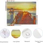 SHEGZHUC Pintura Diamante Puesta de Sol 50x40 cm Pintura Diamante Atardecer Pintura de Diamantes del Mar Kit Punto Diamante