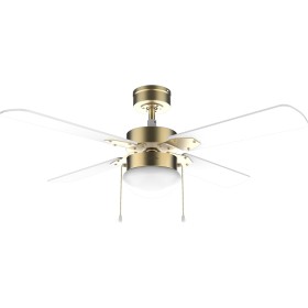 Cecotec Ventilador de Techo con Luz EnergySilence Aero 450 GoldWhite de 50 W y 42” con luz , 3 Velocidades, 4 Aspas Reversibles