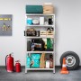 The Homeweeks Estantería Metálica 180x90x40cm Galvanizada Modular.5 Baldas Ajustables MDF Carga 175 kg por Estante y 875 kg