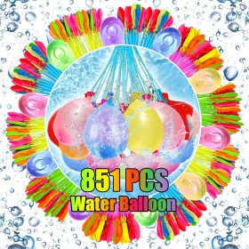 Gozuein 851 PCS Globos de Agua, 10 Segundos Globos de Agua Autosellado Llenado Ultra Rápido, para Coloridos Globos de Bombas de