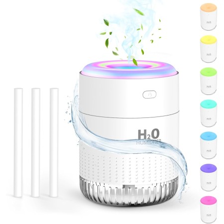 SZO Mini Humidificador de interior con luz LED, función de apagado automático y dos modos de nebulización Adecuado para su uso