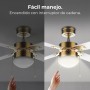 Cecotec EnergySilence Aero 450 Ceiling Fan with Light, 50 W, Energy Saving, 106 cm Diameter, Light, 4 Reversible Blades, 3