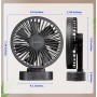 Leiorio USB Fan, 3600mAh Rechargeable Battery, Portable Table Fan with Magnetic Screws, Quiet with 3 Speeds for Desk, Kitchen,