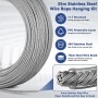 MWZEAUL 35m Cable Acero Alambre Plastificado,74pcs Kit de Cable Acero 3mm con Corta Cables,Tensor Cable Acero,para Cuerda