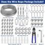 MWZEAUL 35m Cable Acero Alambre Plastificado,74pcs Kit de Cable Acero 3mm con Corta Cables,Tensor Cable Acero,para Cuerda