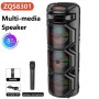ZQS8301/8302 40W caja de sonido inalámbrica Bluetooth de alta potencia tres altavoces de escenario de fiesta de 8 pulgadas luz