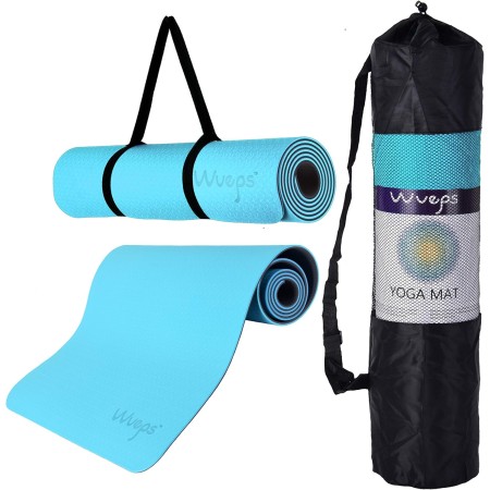Wueps Esterilla Deporte, Yoga, Pilates, Ejercicios, incluye correa de hombro y bolsa de transporte, ideal para realizar deporte