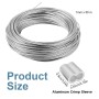 50 m Cuerda de Acero Inoxidable Flexible, Cable Acero 1mm con 20 de Manga de Engarce de Aluminio, Cable de Colgar Resistencia a