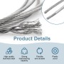 50 m Cuerda de Acero Inoxidable Flexible, Cable Acero 1mm con 20 de Manga de Engarce de Aluminio, Cable de Colgar Resistencia a