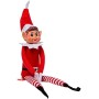 Elves Behavin' Badly- Elf Papá Noel Elfo de Vinilo Suave de Pierna Larga con Sombrero y Etiqueta, Color Rojo, 48 (PMS