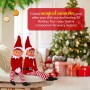 Elves Behavin' Badly- Elf Papá Noel Elfo de Vinilo Suave de Pierna Larga con Sombrero y Etiqueta, Color Rojo, 48 (PMS