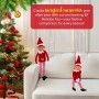 Elves Behavin' Badly- Elf Papá Noel Elfo de Vinilo Suave de Pierna Larga con Sombrero y Etiqueta, Color Rojo, 48 (PMS