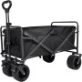 Carrito Plegable de Carga con Ruedas Todo Terreno, Carro de Transporte para Camping, Playa, Jardín y Compras, Estructura