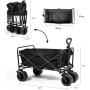 Carrito Plegable de Carga con Ruedas Todo Terreno, Carro de Transporte para Camping, Playa, Jardín y Compras, Estructura