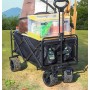Carrito Plegable de Carga con Ruedas Todo Terreno, Carro de Transporte para Camping, Playa, Jardín y Compras, Estructura