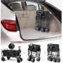 Carrito Plegable de Carga con Ruedas Todo Terreno, Carro de Transporte para Camping, Playa, Jardín y Compras, Estructura