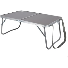 AKTIVE Mesa Baja Plegable, 60x40x25 cm, Antracita, con Cierre de Seguridad, Estructura Aluminio, Tablero Madera MDF, Soporta 20