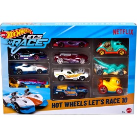 Hot Wheels Hot Wheels, ¡a correr! Pack de 10 vehículos y camiones, conjunto de 10 vehículos de juguete a escala 1:64 inspirados