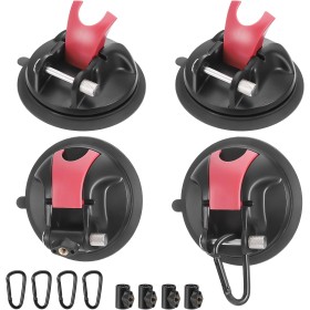 4Pcs Ventosas para Coche, Ventosas para Cristal Incluye Gancho en S, Ventosas Furgoneta Camper con Gancho para Correa con Anillo
