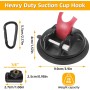 4Pcs Ventosas para Coche, Ventosas para Cristal Incluye Gancho en S, Ventosas Furgoneta Camper con Gancho para Correa con Anillo