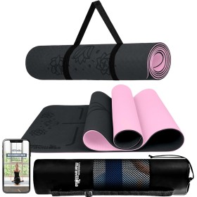 LA MENTE ES MARAVILLOSA - Esterilla de Yoga, Pilates y FitnessE-Book, Bolsa y Correa de HombroColchoneta Antideslizante TPE para
