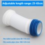 Desagüe de Inodoro 260-650 mm, PVC, Sellado Fiable, Flexible, Reemplazable, Conexión Universal para Sistemas Domésticos,