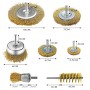 Dunkwckore 9 Piezas Cepillo Alambre Taladro, Vástago Redondo Cepillo para Taladro 6 mm Metalico Limpieza, Wire Brush, Lijadora