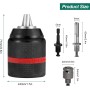 Rápida Portabrocas de Taladro 1,5-13mm, Rosca 1/2'' 20UNF Accesorios Taladro, con SDS Plus, 1/4'' Hex y 1/2'' Llave de Impacto