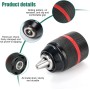 Rápida Portabrocas de Taladro 1,5-13mm, Rosca 1/2'' 20UNF Accesorios Taladro, con SDS Plus, 1/4'' Hex y 1/2'' Llave de Impacto