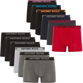 Antonio Rossi (paquete de 12) boxers ajustados para hombre - Calzoncillos tipo bóxer para hombre con cintura elástica