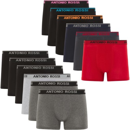 Antonio Rossi (paquete de 12) boxers ajustados para hombre - Calzoncillos tipo bóxer para hombre con cintura elástica