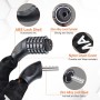 GRIFEMA GA1201-12 Candado de Bicicleta Antirrobo con Llave, Candado de Cadena para Bicicletas, Motos, Scooters, 120cm, Negro