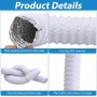 Manguera de Ventilación Flexible Ø125mm 2,5m PVC Tubo Salida de Aire Aluminio con Cinta de Aluminio 50mm x5m y 2 Abrazaderas de