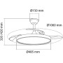 wonderlamp Cosmatos CCT Dim 45W LED Fan with Retractable Blades