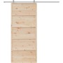 Homgoday Puerta de Granero Madera Maciza de Pino 90x208 cm Puertas Correderas Puerta Corredera para Corredera Madera