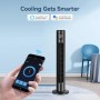 Aigostar Smart Tower Fan with Remote Control, 102 cm, WiFi+Bluetooth, LED Display, 3 Speeds, 3 Modes, 24 H Timer, Oscillating,
