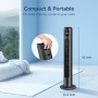 Aigostar Smart Tower Fan with Remote Control, 102 cm, WiFi+Bluetooth, LED Display, 3 Speeds, 3 Modes, 24 H Timer, Oscillating,