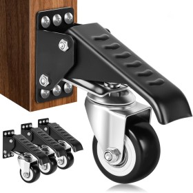 Yeabett Ruedas giratorias resistentes, capacidad 370 kg, juego de 4 ruedas stepdown, ajustables, poliuretano, construcción