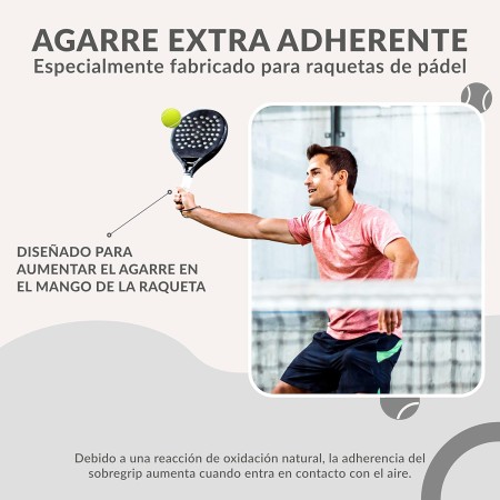 Palbea Grip Padel Extra Adherente - Overgrips Padel Blanco. Paquete de 3/6/12/22/60 - Overgrip Padel Alta Absorción del Sudor.