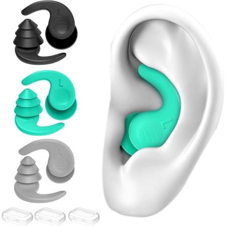 Tapones oidos Natación para Adulto, 3 Pares de Tapones Oidos Silicona Natacion,Tapones para los Oídos para nadar, surfear para