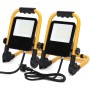 Aigostar Foco de Trabajo LED 30W 2700LM Foco LED Portátil con Enchufe, IP65 Impermeable Soporte plegable, para Uso en Interiores