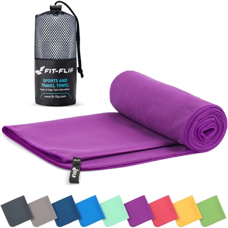 Fit-Flip Toalla Microfibra - para el Gimnasio y la Playa - compacta, Ultraligera, Grande y de Secado rápido - Toallas