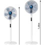 Rowenta Silence Extreme Fan + Electronic VU5870 Standing Fan 5 Speeds Height Adjustable up to 145 cm, Quiet Night Position,