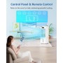 Portable Air Conditioner 4 in 1, Air Cooler with 6L Tank, 4 Modes 3 Speed, 60°Oscillation, 1-12H Timer, with Wheels, Remote