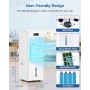 Portable Air Conditioner 4 in 1, Air Cooler with 6L Tank, 4 Modes 3 Speed, 60°Oscillation, 1-12H Timer, with Wheels, Remote